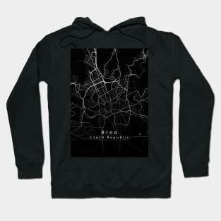 Brno Czech Republic City Map dark Hoodie